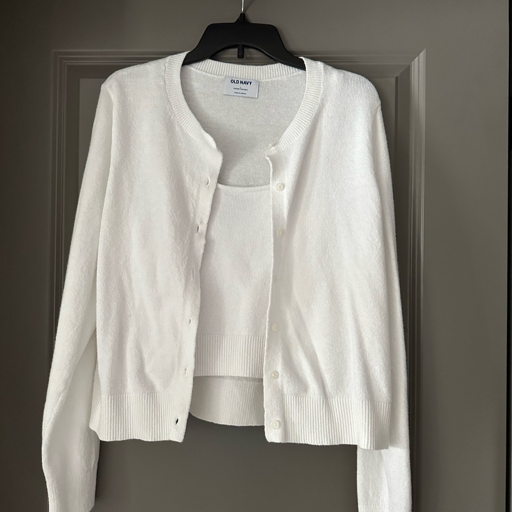 Old Navy Women's Classic White Cardigan Set